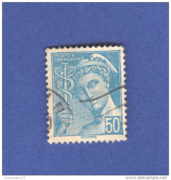 1942 N° 549 TURQUOISE POSTES OBLITÉRÉ  DOS TRACE CHARNIÈRE - Gebraucht