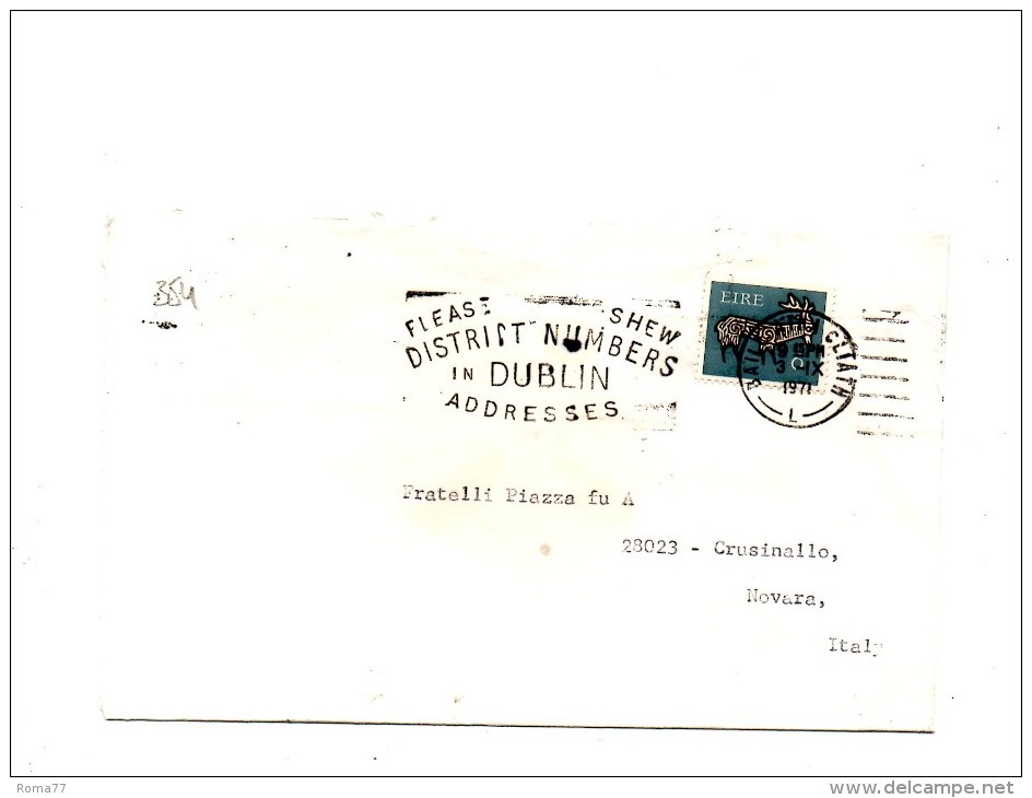 Fb354 - IRLANDA , Lettera Commerciale Per L'Italia - Storia Postale