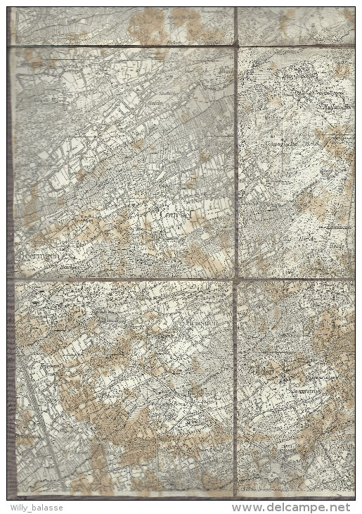 Carte Militaire Toilée De Bourg-Léopold  Manoeuvres De 1884 42cm X 56 Cm. RR - Cartes Topographiques