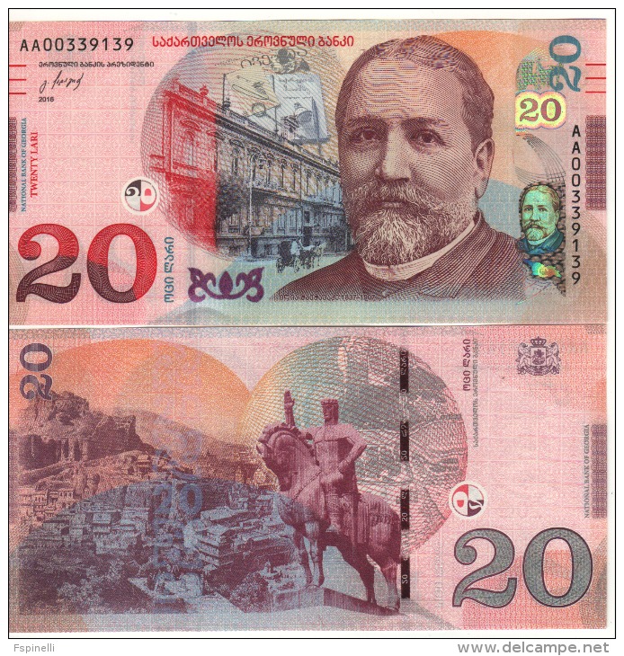 New GEORGIA 20  LARI   (just Issued  -paper Type )  Pnew  2016  UNC - Georgia