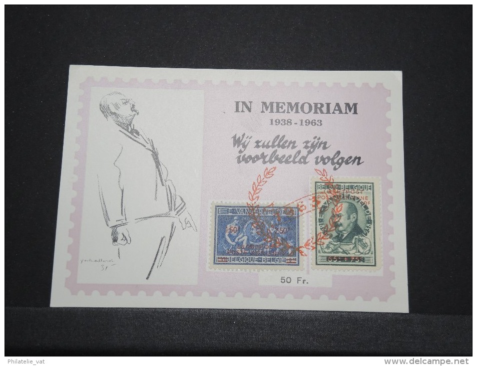 BELGIQUE - Carte En Mémoire De Vandervelde (1938-1963) Avec Timbres Poste Aérienne - 1963 - A Voir - P16847 - Autres & Non Classés