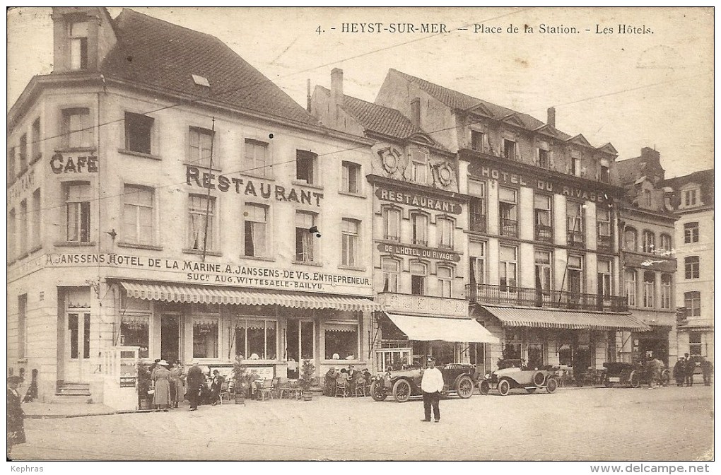 4. - HEYST-SUR-MER : Place De La Station - Les Hotels - Henri Georges,Editeur, Bruxelles - Cachet Poste 1923 - Heist