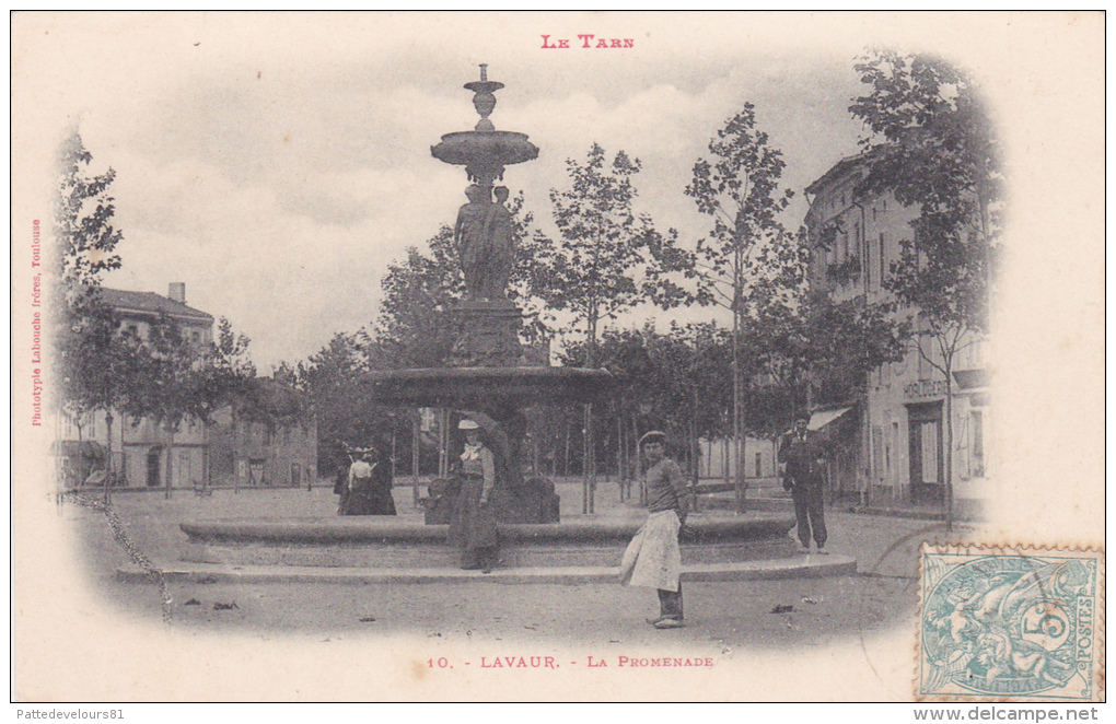 CPA (81) LAVAUR La Promenade Avec La Fontaine Des Trois Grâces Fountain Water Fountain - Lavaur