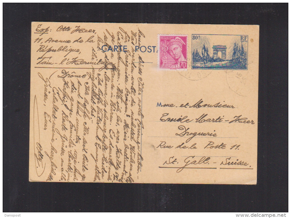 France CP 1940 Pour La Suisse - Cartoline Postali E Su Commissione Privata TSC (ante 1995)