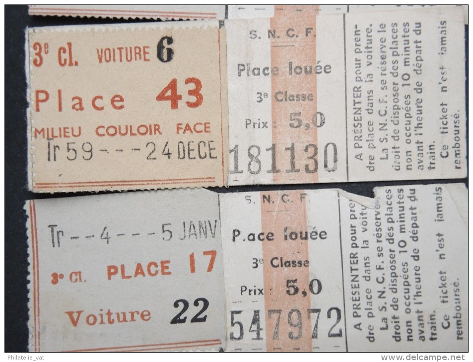 FRANCE - Lot De 5 Tickets SNCF Anciens - 3è Classe - A Voir - P16740 - Europa