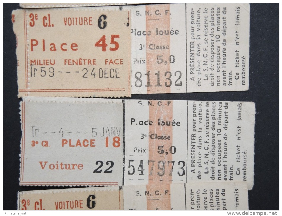 FRANCE - Lot De 5 Tickets SNCF Anciens - 3è Classe - A Voir - P16740 - Europe