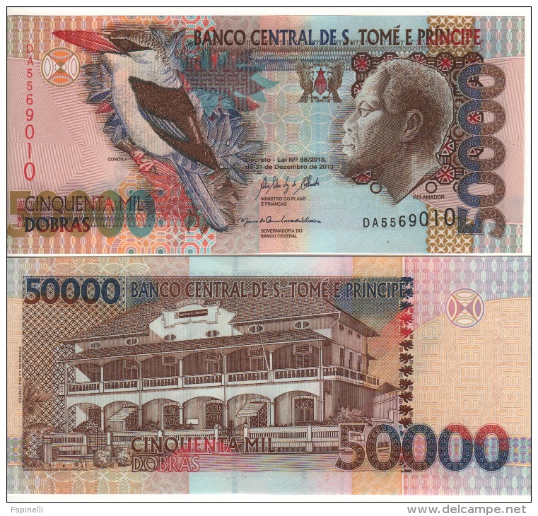 SAINT THOMAS & PRINCE  50'000 Dobras  NEW DATE  (P68e)  Dated  31.12.2013  UNC - Sao Tomé Et Principe