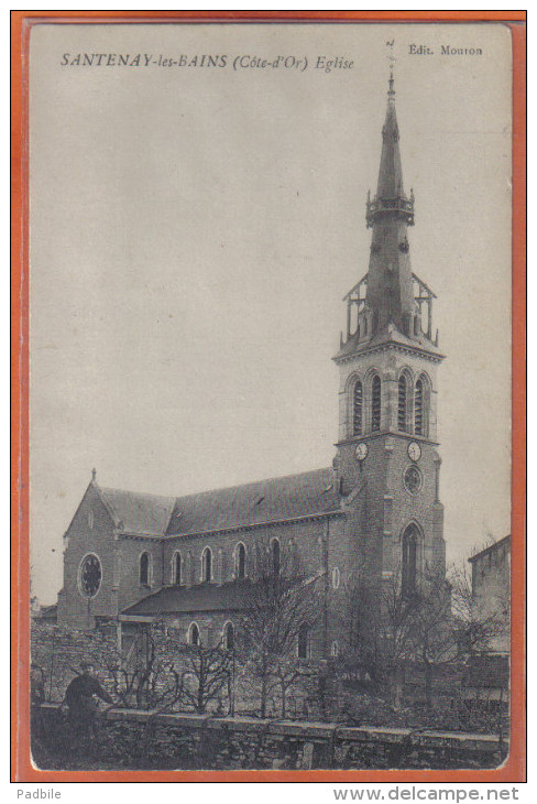 Carte Postale 21. Santenay-les-Bains  L'église Animée Trés  Beau Plan - Other & Unclassified