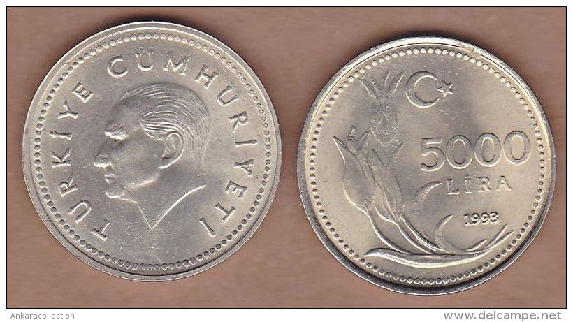 AC - TURKEY 5000 LIRA - TL 1993 COIN Copper & Nickel UNCIRCULATED - Turquie