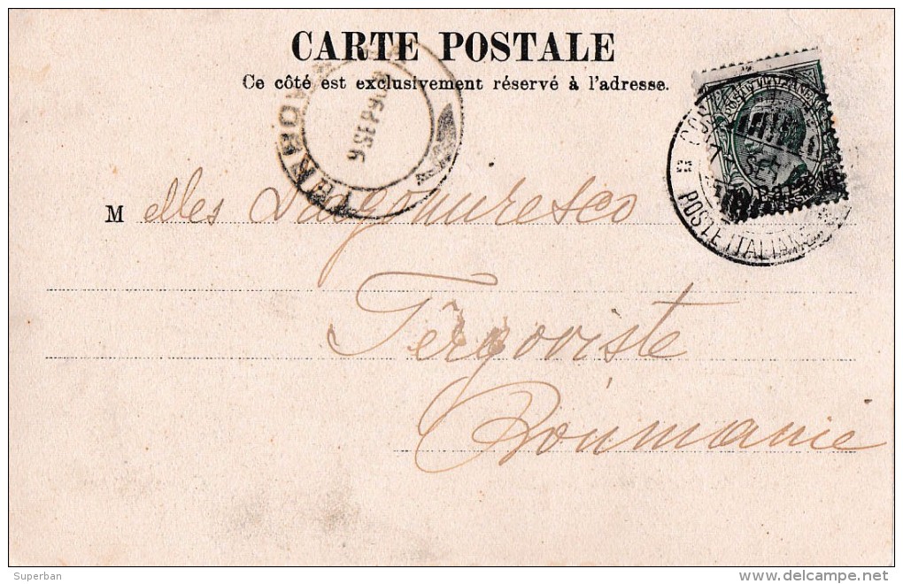 CONSTANTINOPLE : SCUTARI Et BOSPHORE - CARTE VOYAGÉE Par POSTE Du LEVANT ITALIEN / ITALIAN STAMP ~ 1900 - RARE ! (t-833) - Turquie