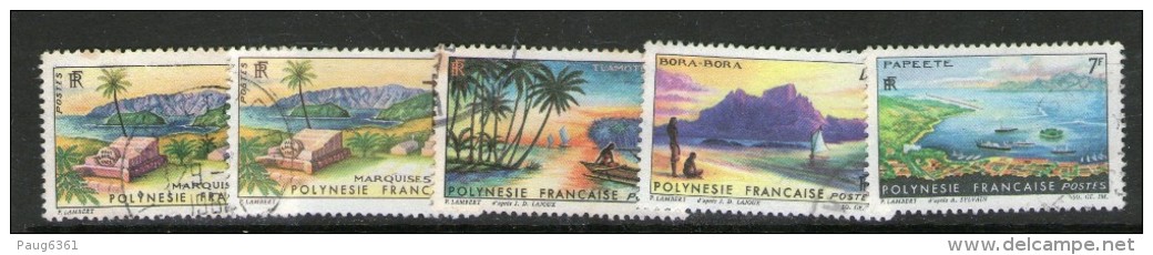 POLYNESIE 1964 PAYSAGES  YVERT  N°30/34  OBLITERES - Gebraucht