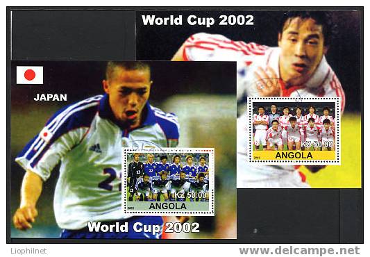 2002, COUPE MONDE FOOTBALL, EQUIPE JAPON Et CHINE, 2 Blocs Oblitérés. R1711 - Vignettes De Fantaisie