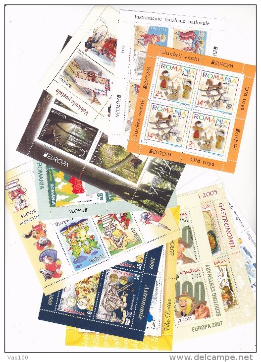 ROMANIA 2005-2015 MINISHEETS ,MNH **,EUROPA CEPT.PRICE FACE VALUE! - Sammlungen