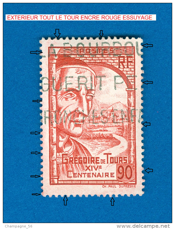 VARIÉTÉS 1939  N° 442  GRÉGOIRE DE TOURS OBLITÉRÉ  DOS CHARNIÈRE - Gebruikt