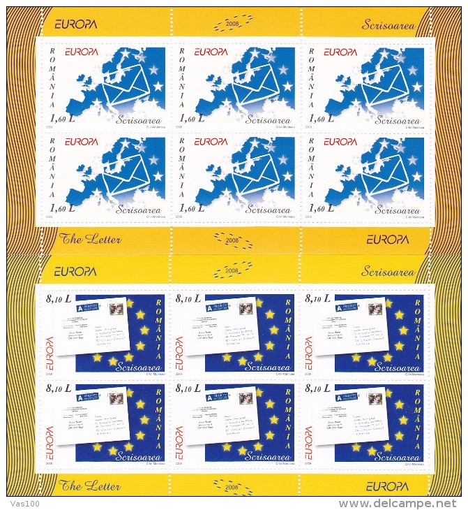 ROMANIA 2005-2015 MINISHEETS X6 STAMPS ,MNH **,EUROPA CEPT.PRICE FACE VALUE!