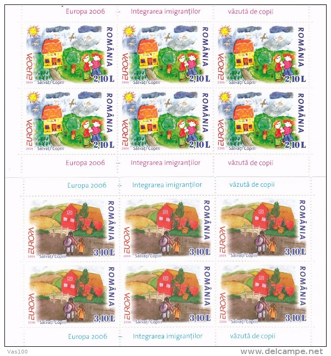 ROMANIA 2005-2015 MINISHEETS X6 STAMPS ,MNH **,EUROPA CEPT.PRICE FACE VALUE!