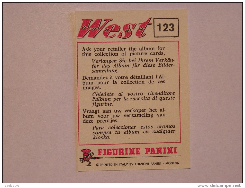 PANINI WEST   1976    Original Figurine N° 123     Vignette Autocollante Pink Back Dos Rose Très Bon Etat Stickers - Edition Française