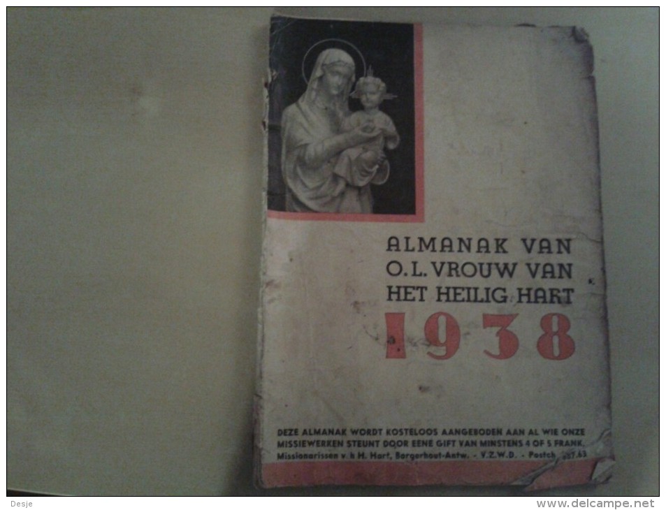 Almanak Van O.L. Vrouw Van Het Heilig Hart 1938, 80 Blz., - Antique