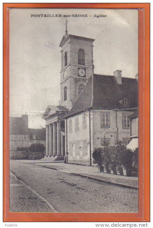 Carte Postale 21. Pontailler-sur-Saone L'église Et La Mairie   Trés  Beau Plan - Autres & Non Classés