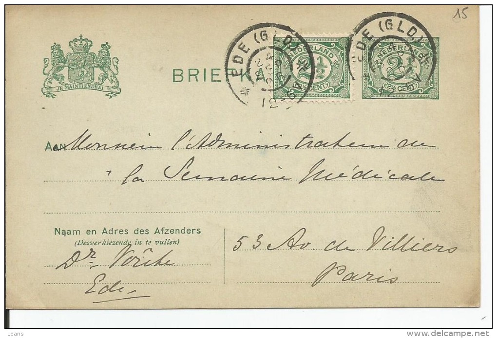 ENTIER POSTAL  Pour Administrateur "semaine Medicale " Paris  1906 - Postal Stationery