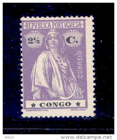 ! ! Congo - 1914 Ceres 2 1/2 C - Af. 104 - MH - Congo Portugais