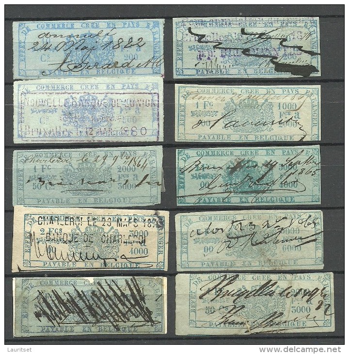 BELGIEN Belgium 1860/80ies Old Revenue Stamps Steuermarken O - Marken