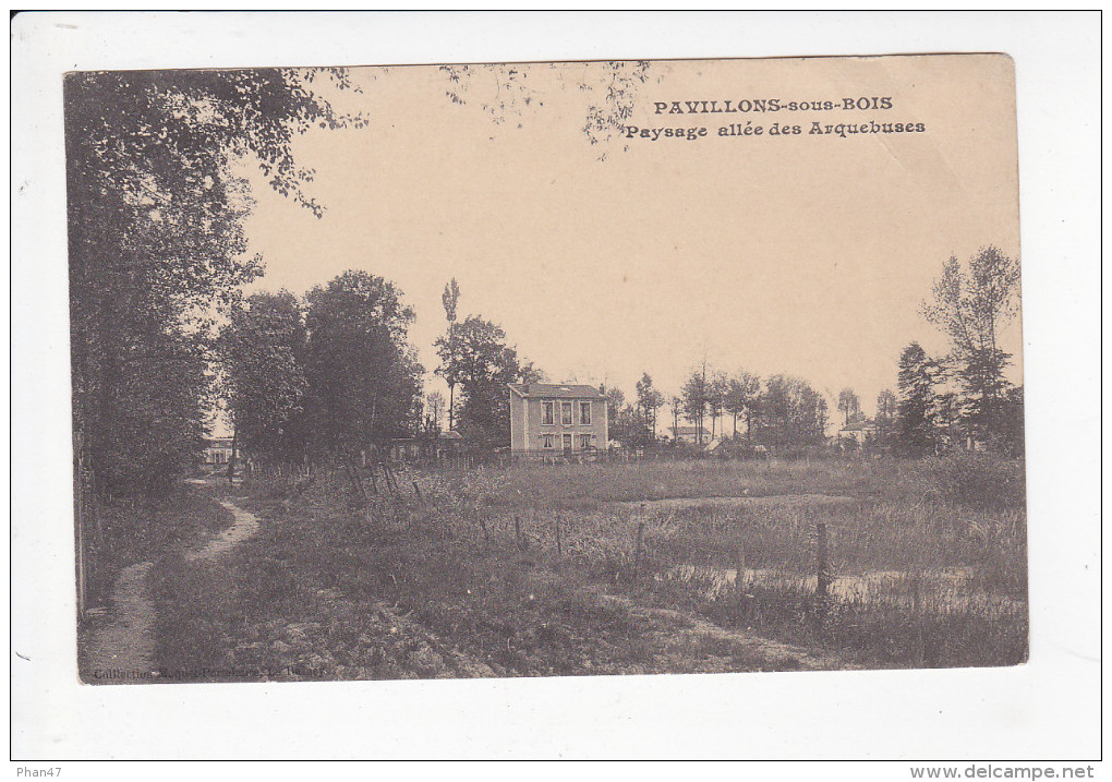 PAVILLONS SOUS BOIS (93 Seine St Denis)  Paysage Allée Des Arquebuses, Ed. Mequel...?1910 Environ - Sonstige & Ohne Zuordnung