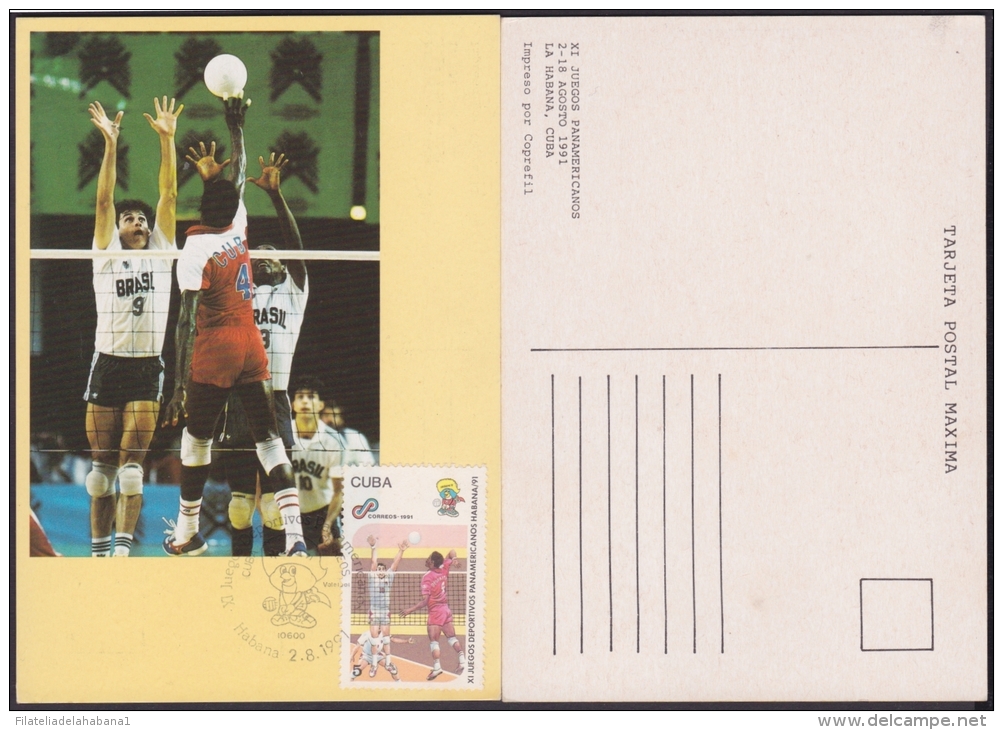 TMA-51 CUBA 1991 TARJETA MAXIMA. CENTROAMERICAN GAMES. BASKETBALL. - Cartes-maximum