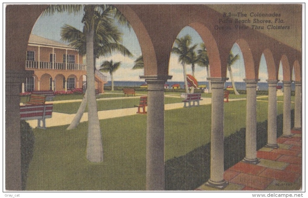 The Colonnades, Palm Beach Shores, Florida, Ocean View, Unused Linen Postcard [16737] - Palm Beach