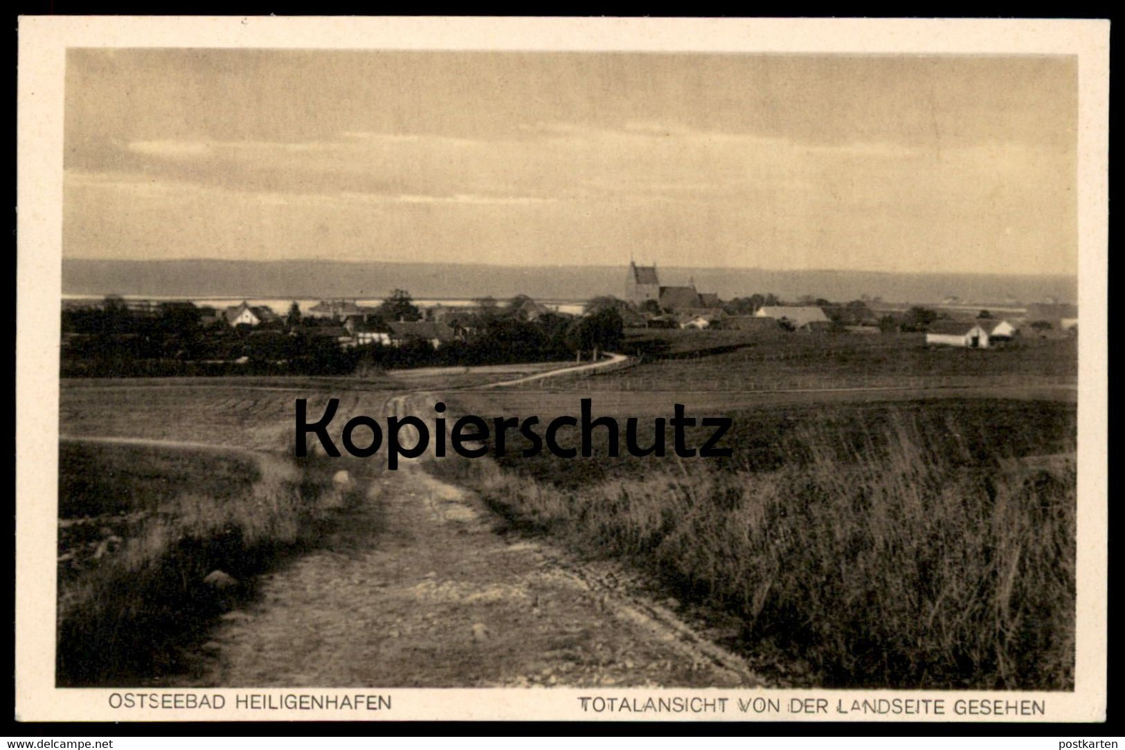 ALTE POSTKARTE OSTSEEBAD HEILIGENHAFEN TOTALANSICHT VON DER LANDSEITE GESEHEN PANORAMA Cpa AK Postcard Ansichtskarte - Heiligenhafen