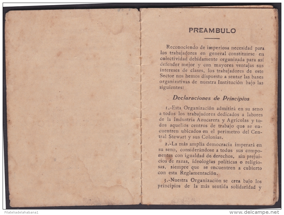 REP-28 CUBA REPUBLICA REVENUE. CENTRAL STEWART. SUGAR MILLS BOOK. CINDIRELLAS. SINDICATO DE OBREROS - Segnatasse