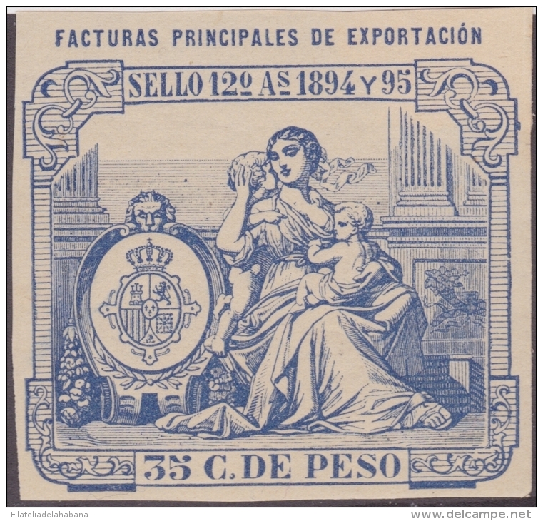 IMP-38 CUBA SPAIN ESPAÑA. REVENUE. POLIZAS ADUANA CUSTOM. 1894. FACTURAS PRINCIPALES DE EXPORTACION. MH. - Strafport