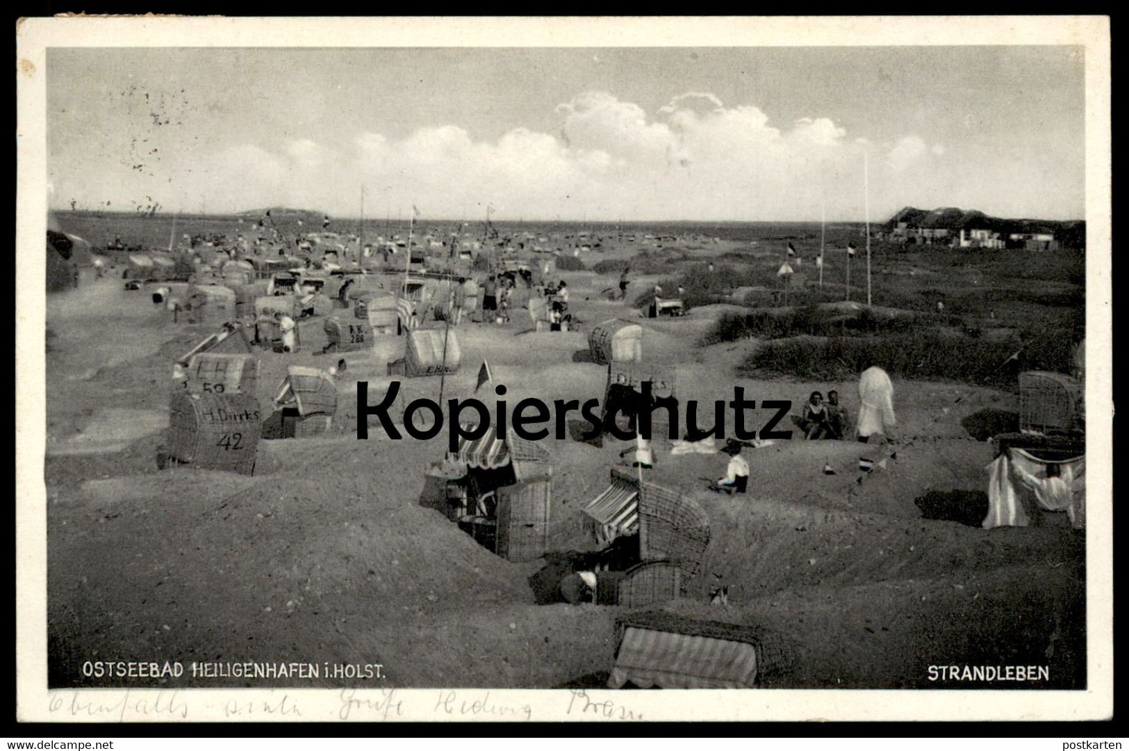 ALTE POSTKARTE OSTSEEBAD HEILIGENHAFEN IN HOLSTEIN STRANDLEBEN Strandleben Strandkörbe Dircks Cpa Postcard Ansichtskarte - Heiligenhafen