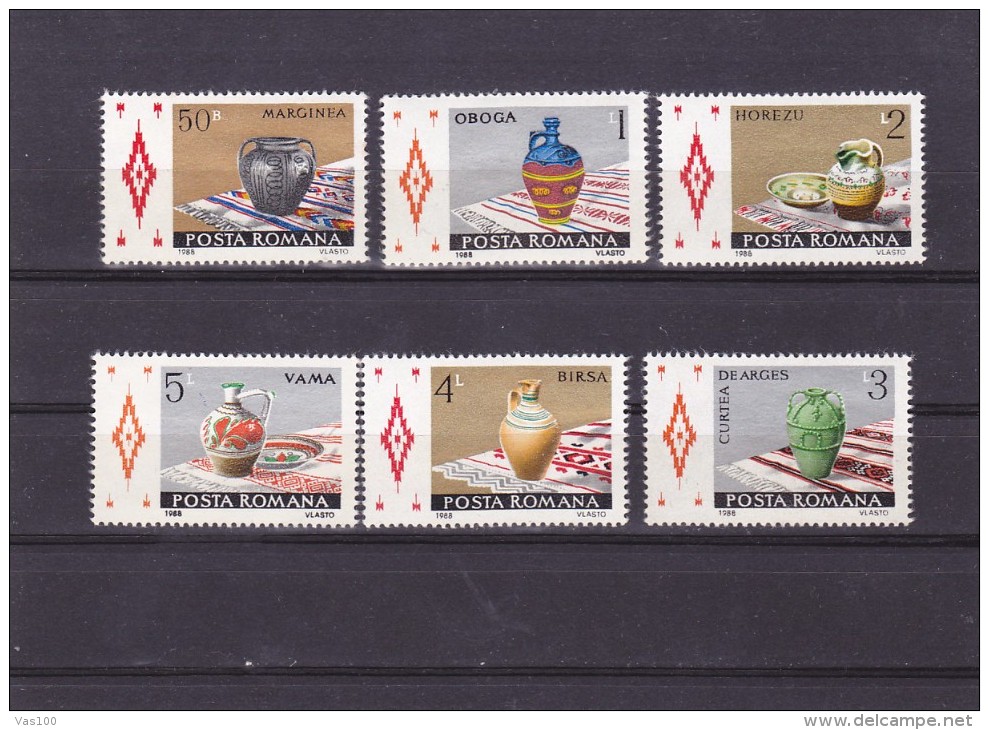 CERAMICS 1988, FULL SET Mi. 4429 - 34 ,MNH ** 1988 ROMANIA.. - Neufs