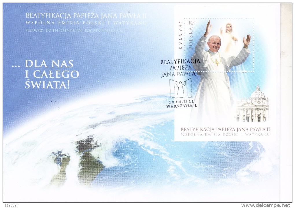 POLAND 2011 MICHEL NO: BL.197  FDC - Oblitérés