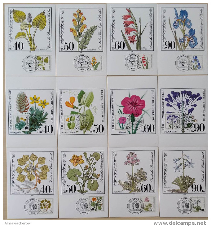 2016-0276 3 Complete Maximumcard Sets Plants (1 Set Berlin, 2 Sets FRG) - Sonstige & Ohne Zuordnung