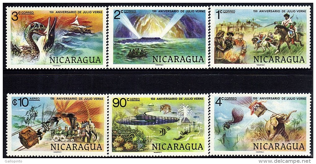 Nicaragua Jules Verne Sc 1085-1088,C942-C943 MNH 1978 - Nicaragua