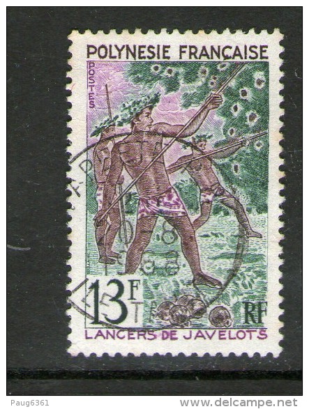 POLYNESIE 1967 LANCERS DE JAVELOTS  YVERT  N°48 OBLITERES - Gebraucht