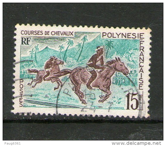 POLYNESIE 1967 COURSES DE CHEVAUX  YVERT  N°49 OBLITERES - Gebraucht