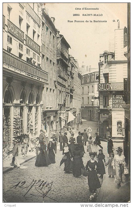 35 St Malo, Cp Pionnière, Rue Porcon De La Barbinais, Affranchie 1903 - Saint Malo