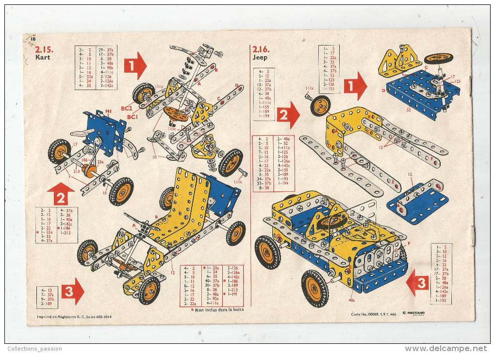 G-I-E , CATALOGUE DE MONTAGE MECCANO , Boite N° 2 , 10 Pages , Frais Fr : 2.45€ - Meccano