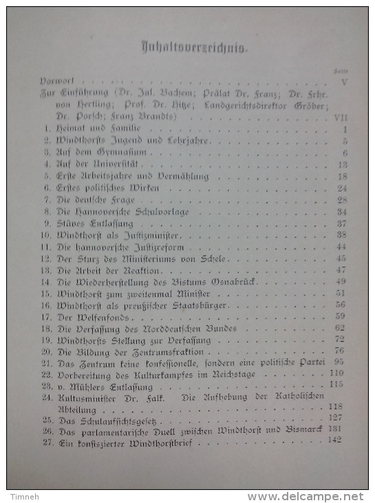 LUDWIG WINDTHORST Von Dr. Ed. HÜSGEN KÖLN 1907 - Mit 154 Illustrationen  In 2 Beilagen ALT DEUTSCH - Biographies & Mémoirs