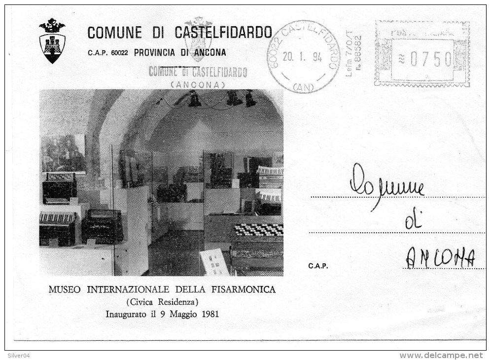 STORIA POSTALE PUBBLICITARIA -PUBBLICITA -LETTERA COMUNE CASTELFIDARDO -MUSEO DELLA FISARMONICA - 1971-80: Marcofilia