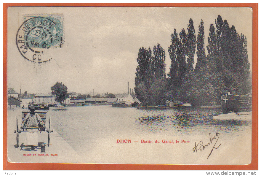 Carte Postale 21. Dijon Bassin Du Canal  Le Port   Trés  Beau Plan - Dijon