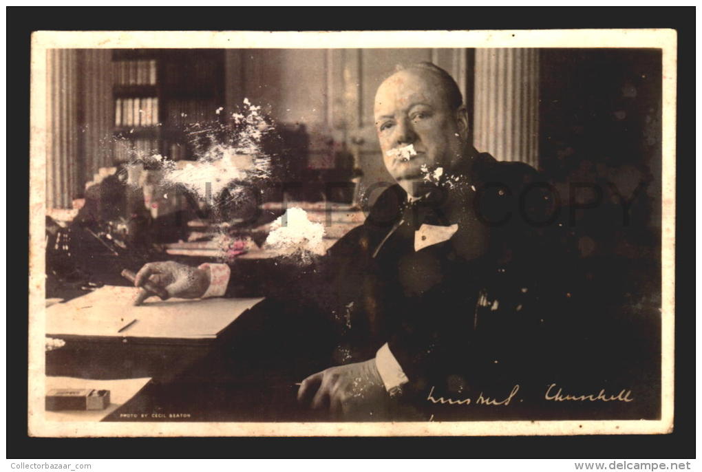 Winston Churchill Cecil Beaton Photo Vintage Original Ca1950 POSTCARD CPA AK (W4_2129) - Politicians & Soldiers