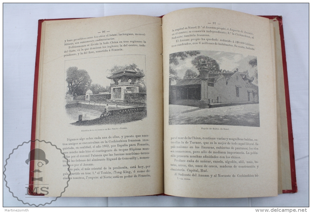 Old 1898 Spanish Book: India And Indochina By Alfredo Opisso - Illustrated By Engravings - Geografía Y Viajes