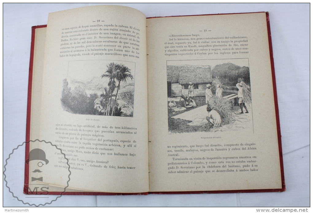 Old 1898 Spanish Book: India and Indochina by Alfredo Opisso - Illustrated by Engravings