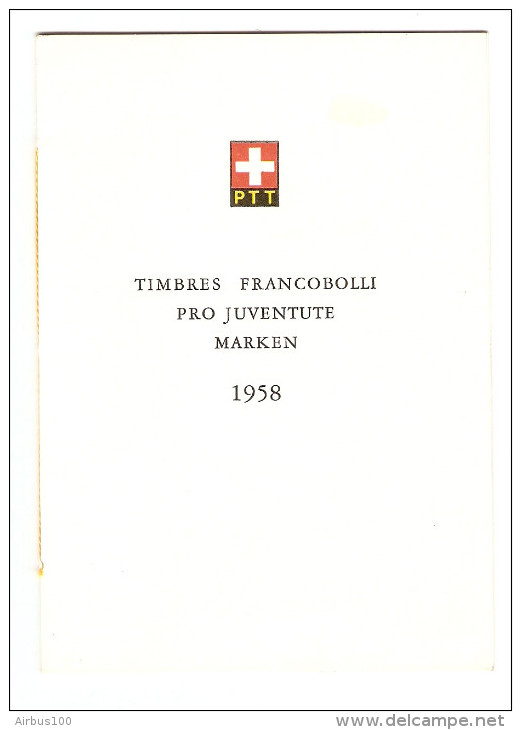 HELVETIA SUISSE CARNET PTT TIMBRES FRANCOBOLLI PRO JUVENTUTE MARKEN 1958  Y & T 616 617 618 619 620 - 2 Scans - - Booklets