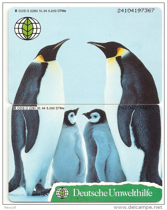 Germany - Deutsche Umwelthilfe - Penguins Puzzle Set - Series O 2280-2281 - 5.200ex, Used - O-Serie : Serie Clienti Esclusi Dal Servizio Delle Collezioni