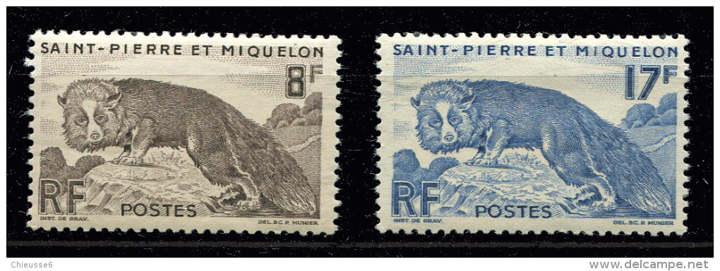 Saint Pierre Et Miquelon ** N° 345 / 346 - Renard Argenté - Neufs